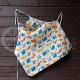 Colourful half-linen kitchen apron "Puppies"